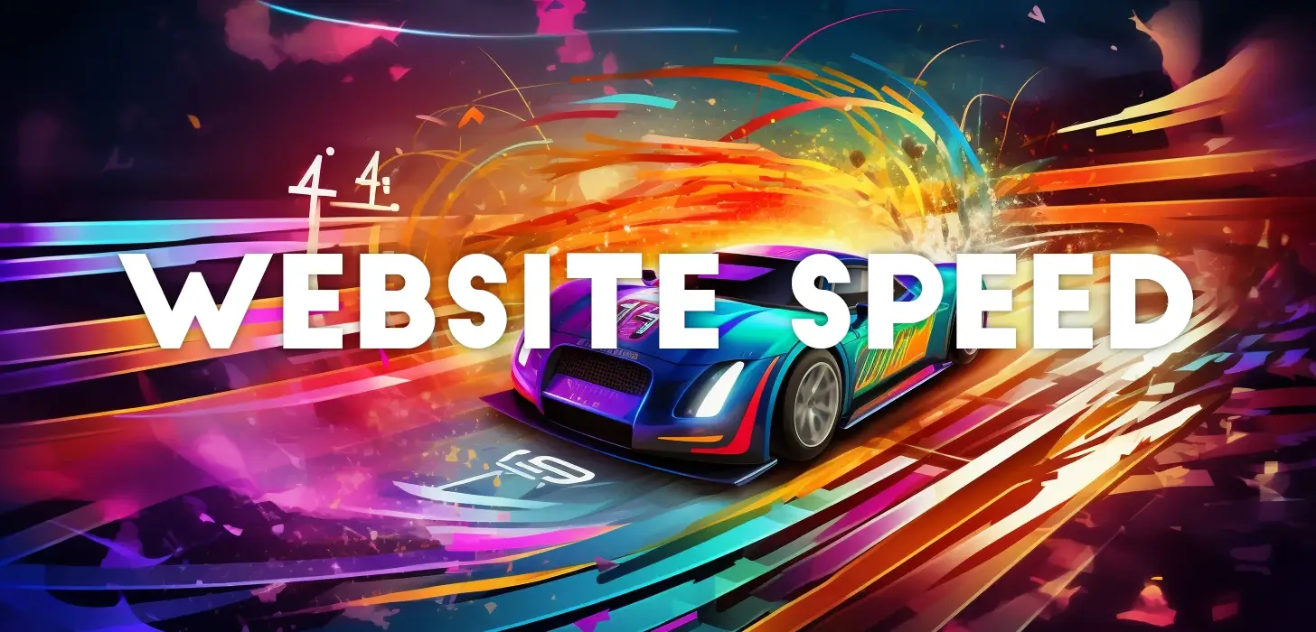 Colorful illustration of website speed.