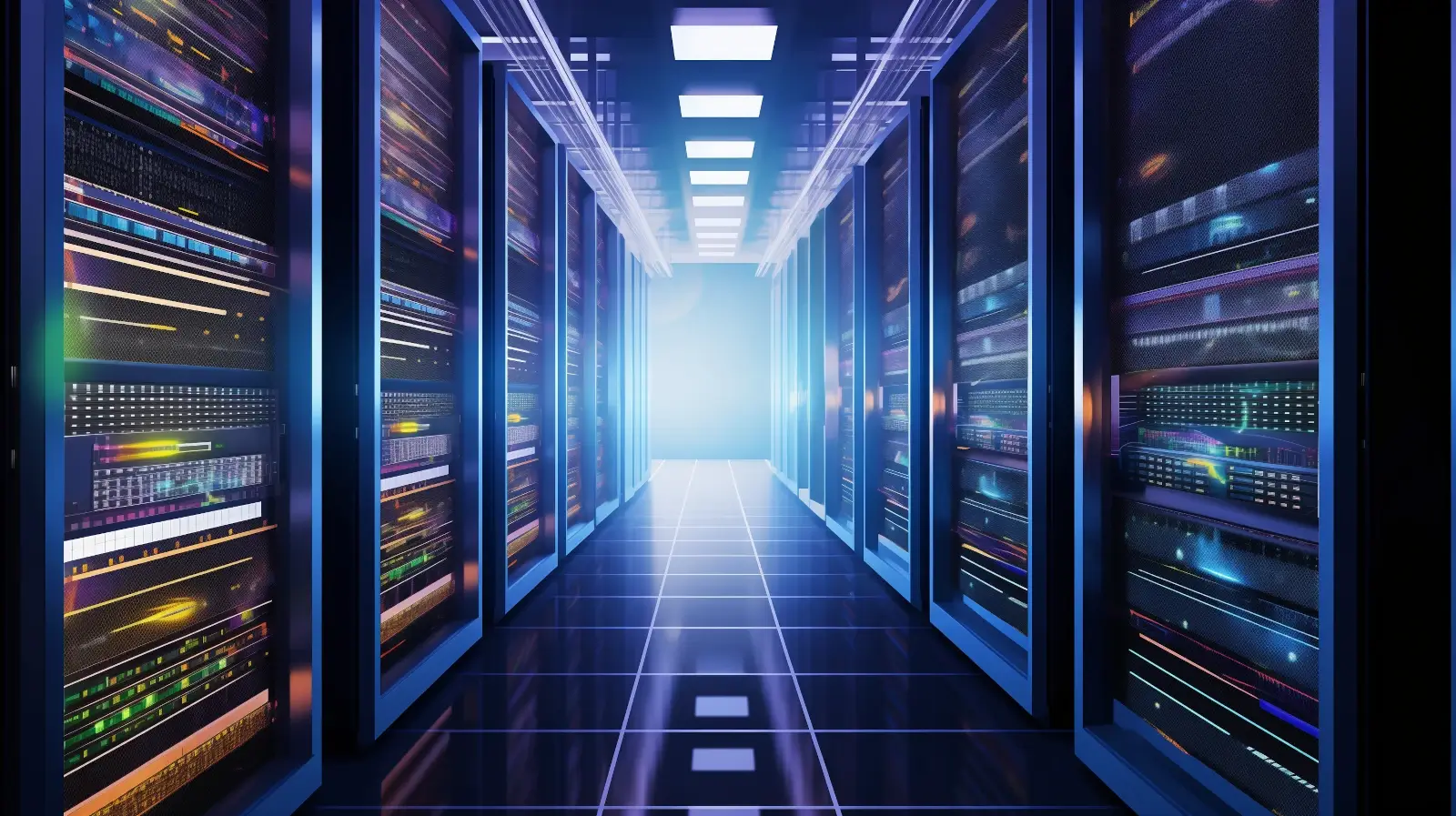 Colorful illustration of servers in a datacenter
