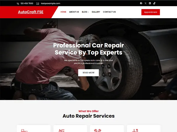 AutoCraft FSE is a recommended free GPL-licensed WordPress theme available on wordpress.org.