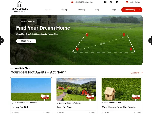 Real Estate Services is a recommended free GPL-licensed WordPress theme available on wordpress.org.