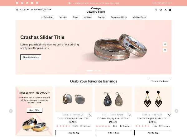 Omega Jewelry Store is a recommended free GPL-licensed WordPress theme available on wordpress.org.