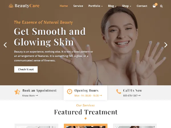 BeautyCare is a recommended free GPL-licensed WordPress theme available on wordpress.org.
