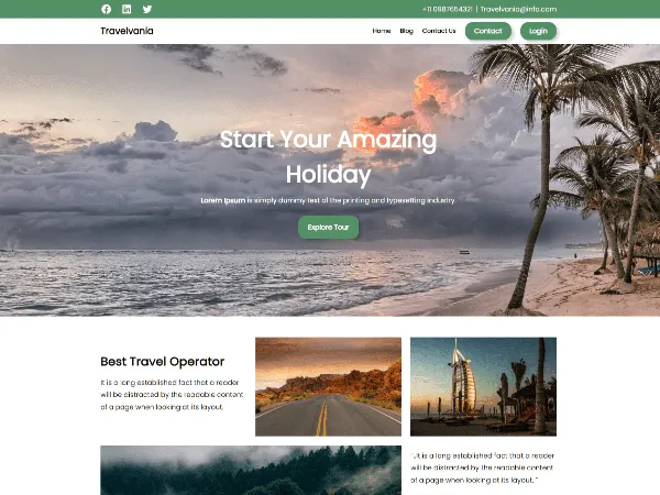 Travelvania is a recommended free GPL-licensed WordPress theme available on wordpress.org.