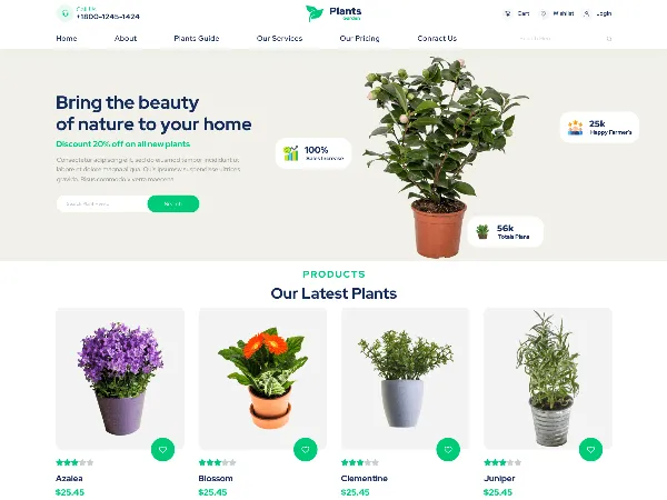 Plant Garden is a recommended free GPL-licensed WordPress theme available on wordpress.org.