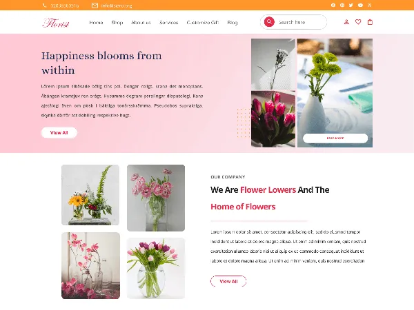 Florist Bouquet is a recommended free GPL-licensed WordPress theme available on wordpress.org.