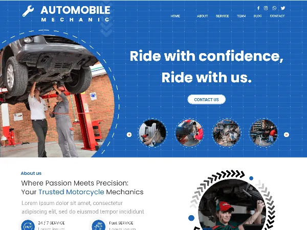 Automobile Mechanic is a recommended free GPL-licensed WordPress theme available on wordpress.org.