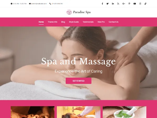 Paradise Spa is a recommended free GPL-licensed WordPress theme available on wordpress.org.