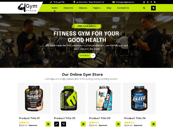 Fitness Elementor is a recommended free GPL-licensed WordPress theme available on wordpress.org.