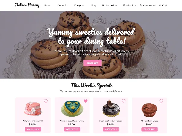 Bakers Bakery is a recommended free GPL-licensed WordPress theme available on wordpress.org.