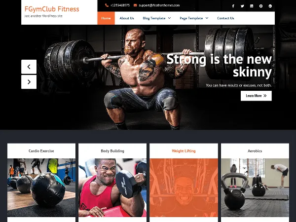 FGymClub Fitness Lite is a recommended free GPL-licensed WordPress theme available on wordpress.org.