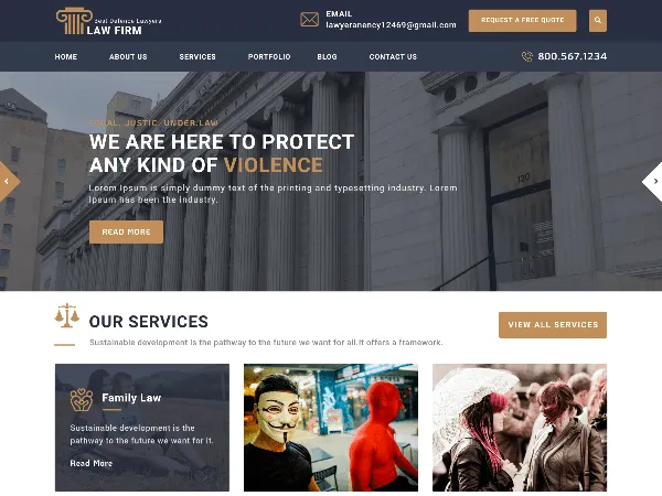 Law Firm Attorney is a recommended free GPL-licensed WordPress theme available on wordpress.org.