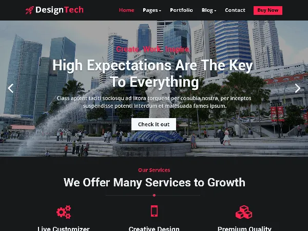 DesignTech is a recommended free GPL-licensed WordPress theme available on wordpress.org.