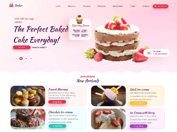 Frosty Cake is a recommended free GPL-licensed WordPress theme available on wordpress.org.