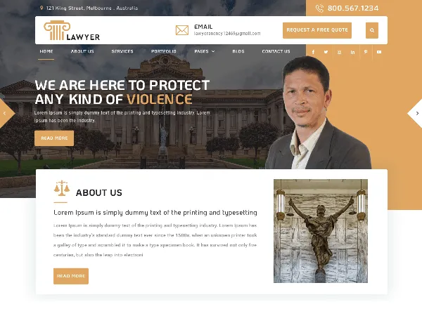 Lawyer Hub is a recommended free GPL-licensed WordPress theme available on wordpress.org.