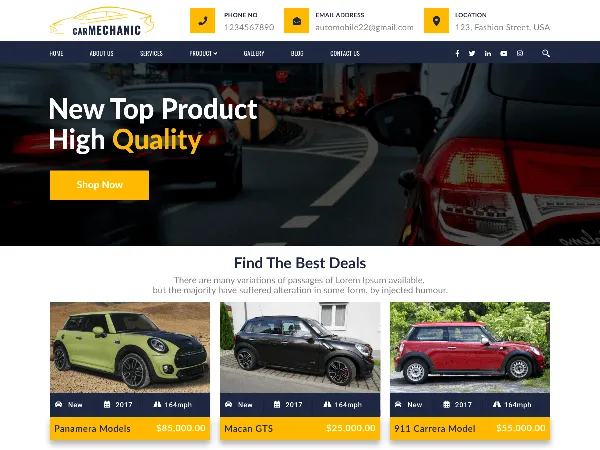Car Mechanic is a recommended free GPL-licensed WordPress theme available on wordpress.org.
