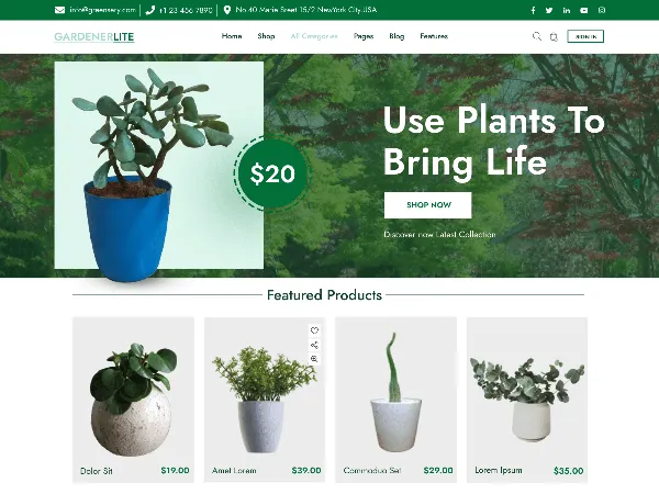 Gardener Lite is a recommended free GPL-licensed WordPress theme available on wordpress.org.