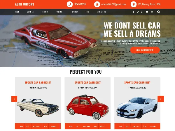 Auto Motors is a recommended free GPL-licensed WordPress theme available on wordpress.org.