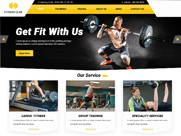 Fitness Club Gym is a recommended free GPL-licensed WordPress theme available on wordpress.org.