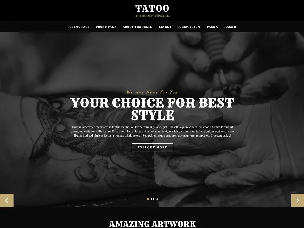 Tatoo Lite is a recommended free GPL-licensed WordPress theme available on wordpress.org.