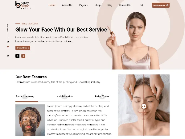 Prime Beauty Salon is a recommended free GPL-licensed WordPress theme available on wordpress.org.