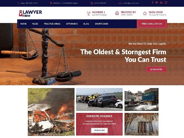 Business Lawyer Firm is a recommended free GPL-licensed WordPress theme available on wordpress.org.