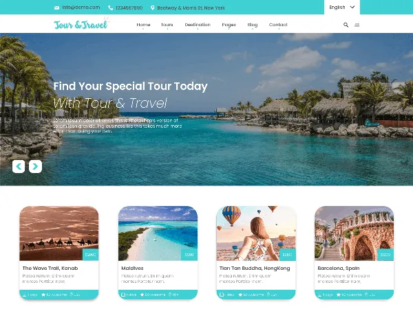 The Travel Booking is a recommended free GPL-licensed WordPress theme available on wordpress.org.