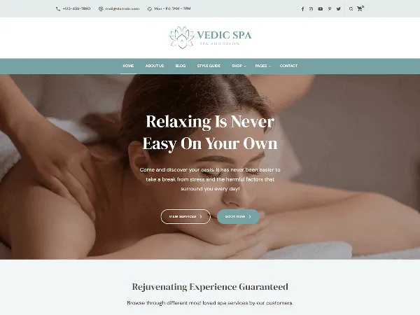 Vedic Spa is a recommended free GPL-licensed WordPress theme available on wordpress.org.