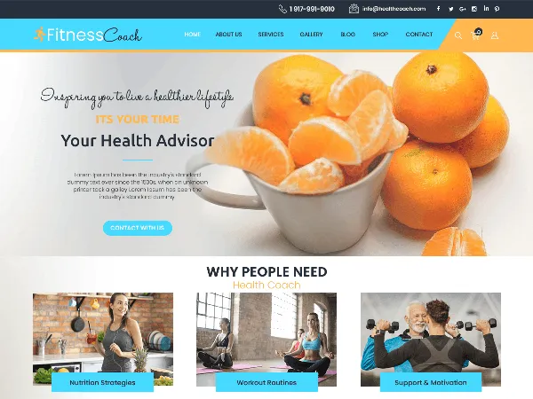 Fitness Coaching is a recommended free GPL-licensed WordPress theme available on wordpress.org.