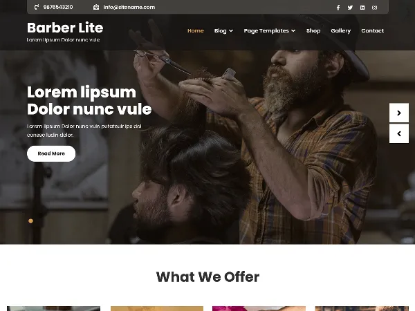 Barber Lite is a recommended free GPL-licensed WordPress theme available on wordpress.org.