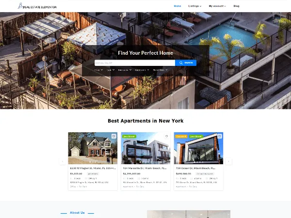 Real Estate Elementor is a recommended free GPL-licensed WordPress theme available on wordpress.org.
