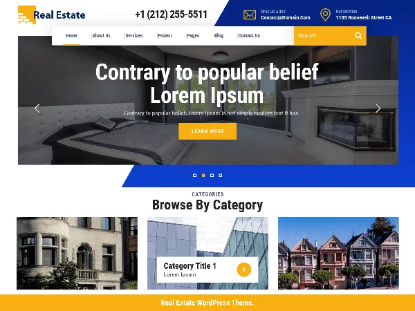 VW Real Estate is a recommended free GPL-licensed WordPress theme available on wordpress.org.