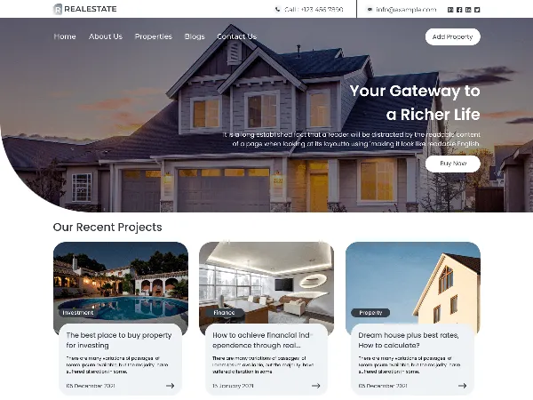 Real Estate Property is a recommended free GPL-licensed WordPress theme available on wordpress.org.