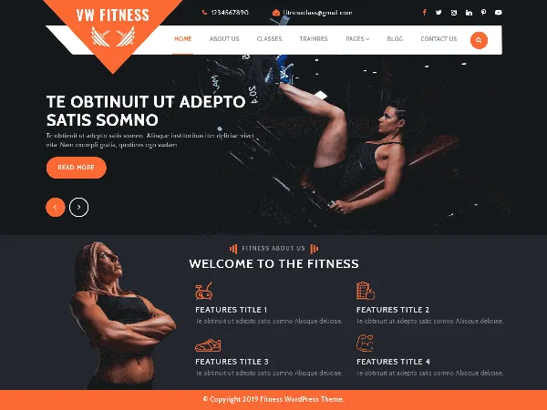 VW Fitness Gym is a recommended free GPL-licensed WordPress theme available on wordpress.org.