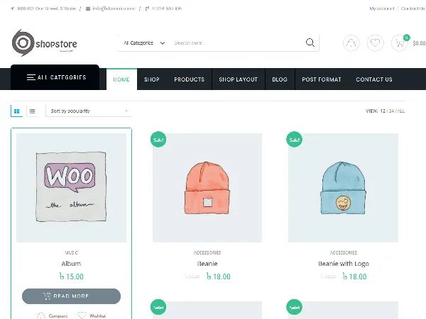 shopstore is a recommended free GPL-licensed WordPress theme available on wordpress.org.