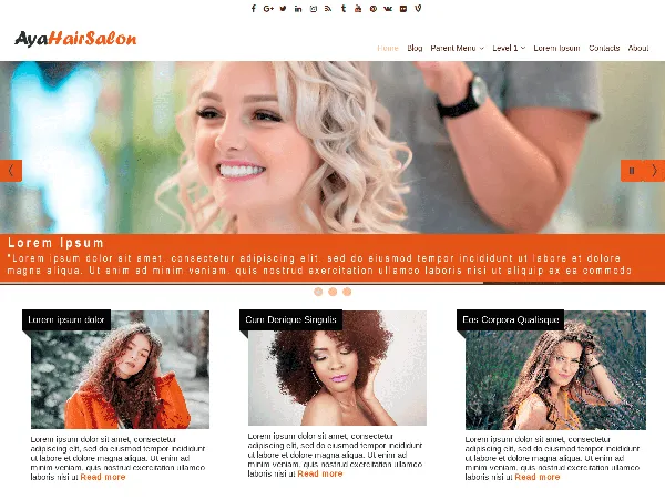 AyaHairSalon is a recommended free GPL-licensed WordPress theme available on wordpress.org.