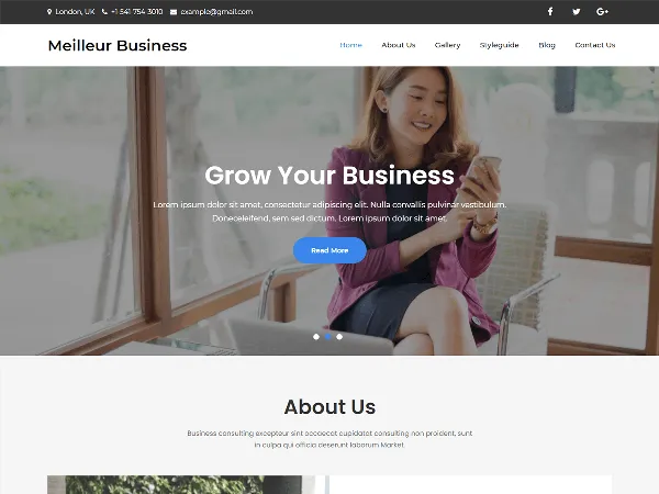Meilleur Business is a recommended free GPL-licensed WordPress theme available on wordpress.org.