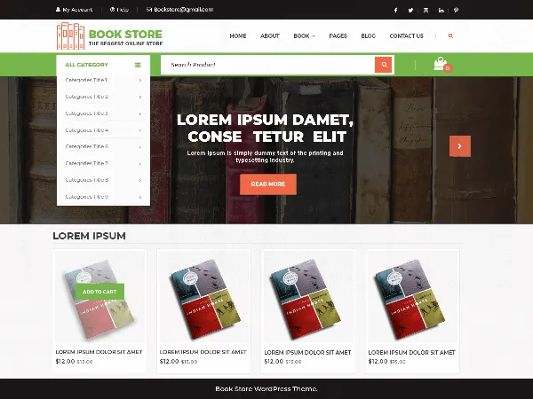 VW Book Store is a recommended free GPL-licensed WordPress theme available on wordpress.org.
