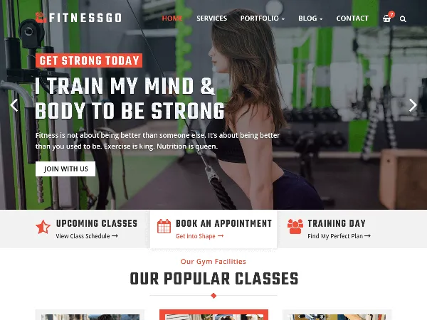 Fitnessgo is a recommended free GPL-licensed WordPress theme available on wordpress.org.