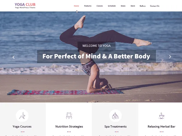 Yogaclub Lite is a recommended free GPL-licensed WordPress theme available on wordpress.org.