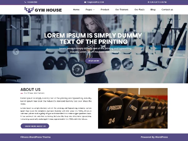 Fitness Gymhouse is a recommended free GPL-licensed WordPress theme available on wordpress.org.