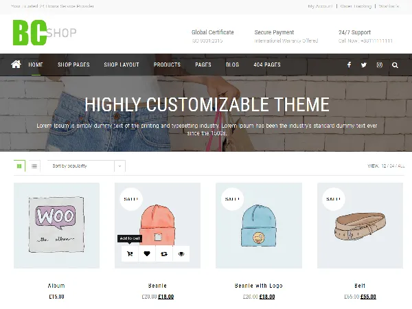 BC Shop is a recommended free GPL-licensed WordPress theme available on wordpress.org.