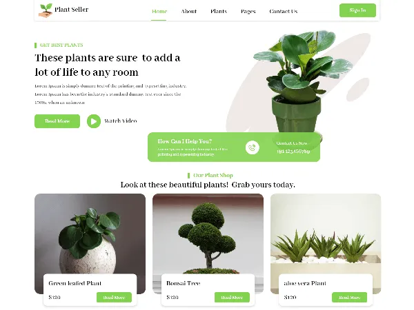 Garden Plant Shop is a recommended free GPL-licensed WordPress theme available on wordpress.org.