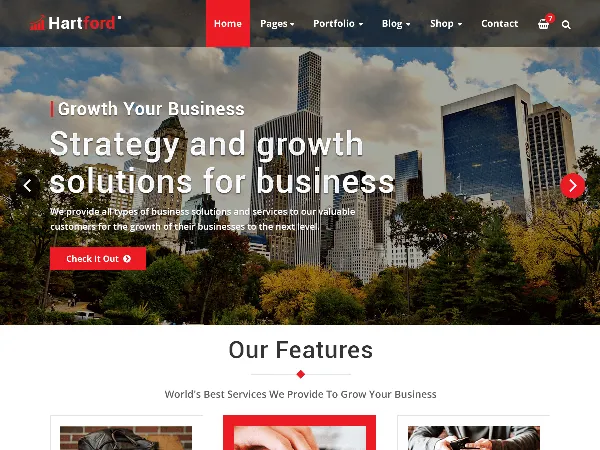 Hartford is a recommended free GPL-licensed WordPress theme available on wordpress.org.