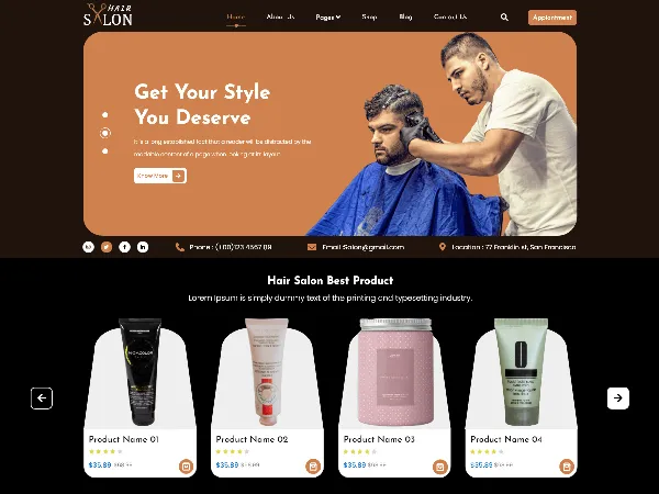 Hairstylist Salon is a recommended free GPL-licensed WordPress theme available on wordpress.org.