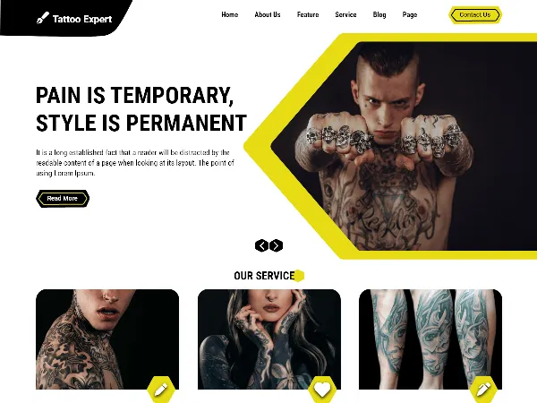 Tattoo Artist is a recommended free GPL-licensed WordPress theme available on wordpress.org.
