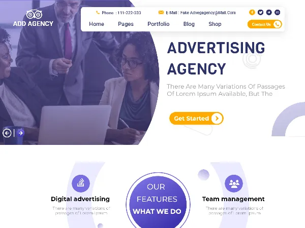 Online Marketing Agency is a recommended free GPL-licensed WordPress theme available on wordpress.org.