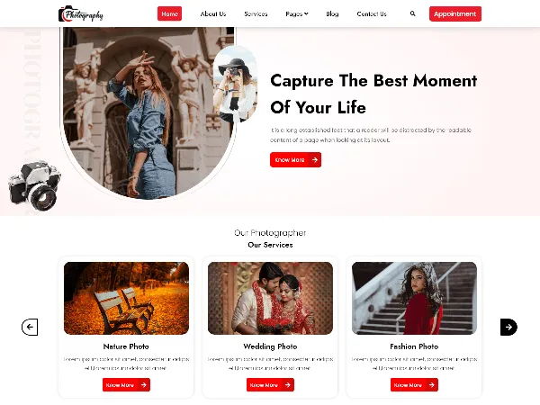 Photographer Elementor is a recommended free GPL-licensed WordPress theme available on wordpress.org.