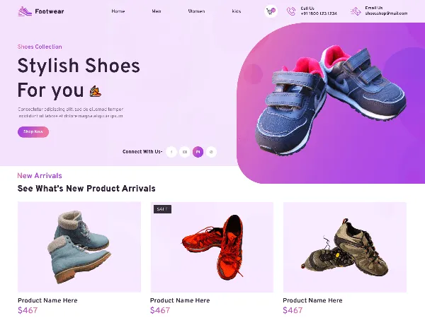 Fashion Footwear is a recommended free GPL-licensed WordPress theme available on wordpress.org.
