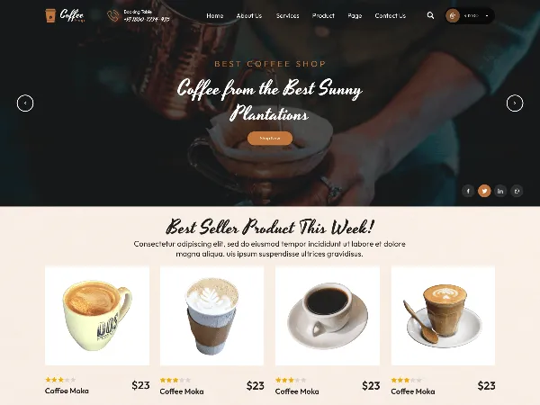 Barista Coffee Shop is a recommended free GPL-licensed WordPress theme available on wordpress.org.