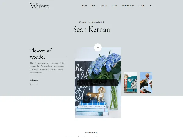 Workart is a recommended free GPL-licensed WordPress theme available on wordpress.org.